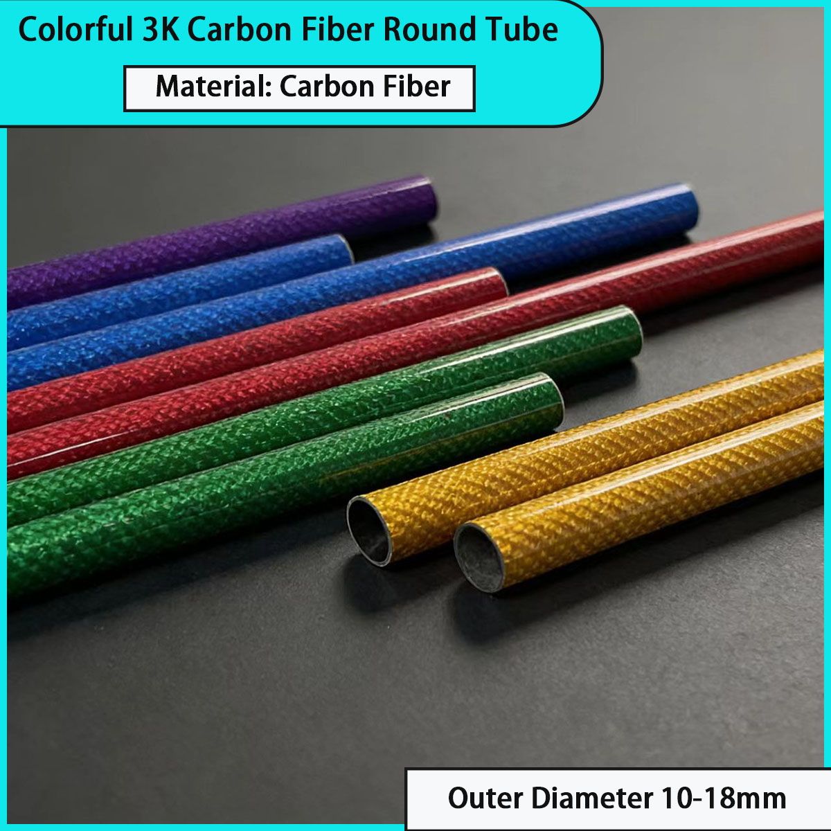 Sports Equipment Used - Tubo tondo in fibra di carbonio