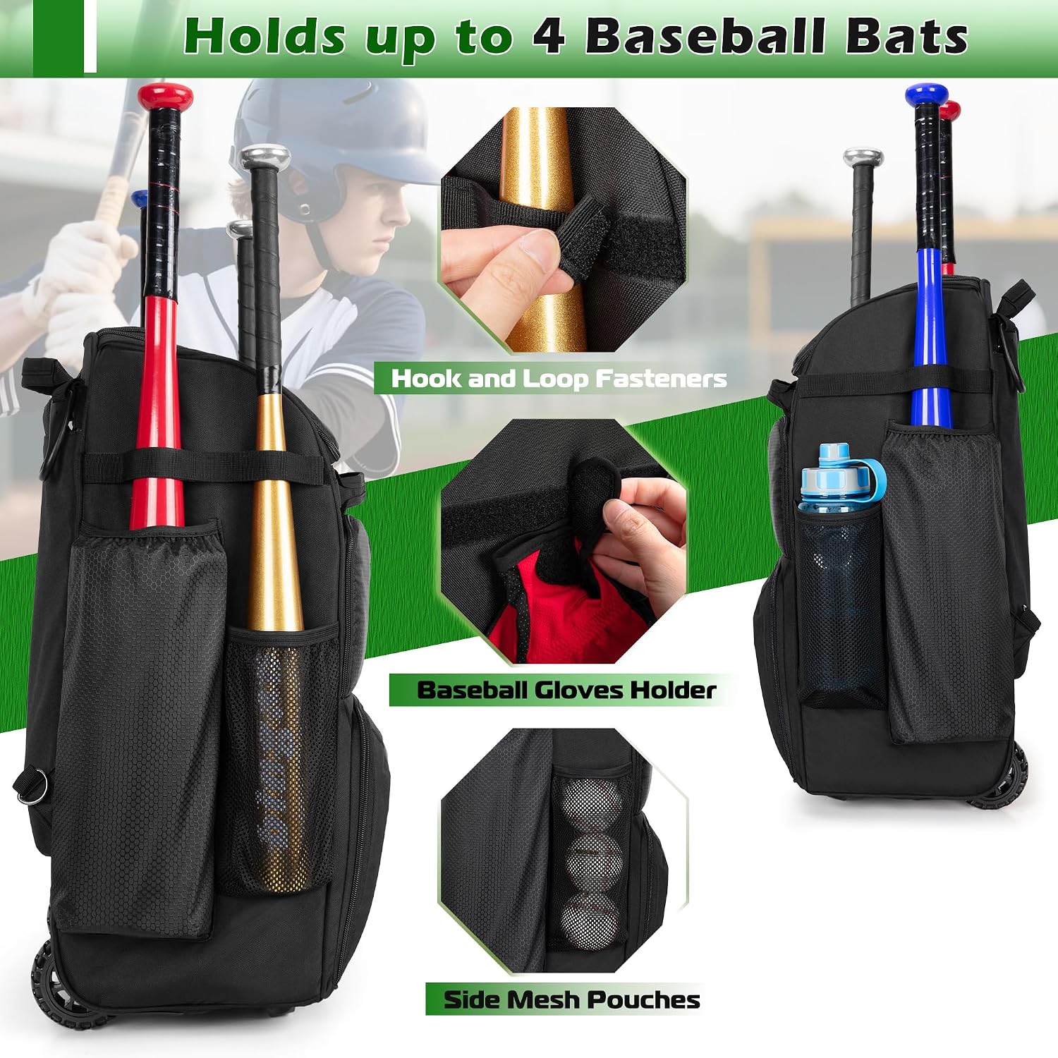 Zaino da Baseball con Ruote, B - Sports Equipment Bag recensione e prezzo