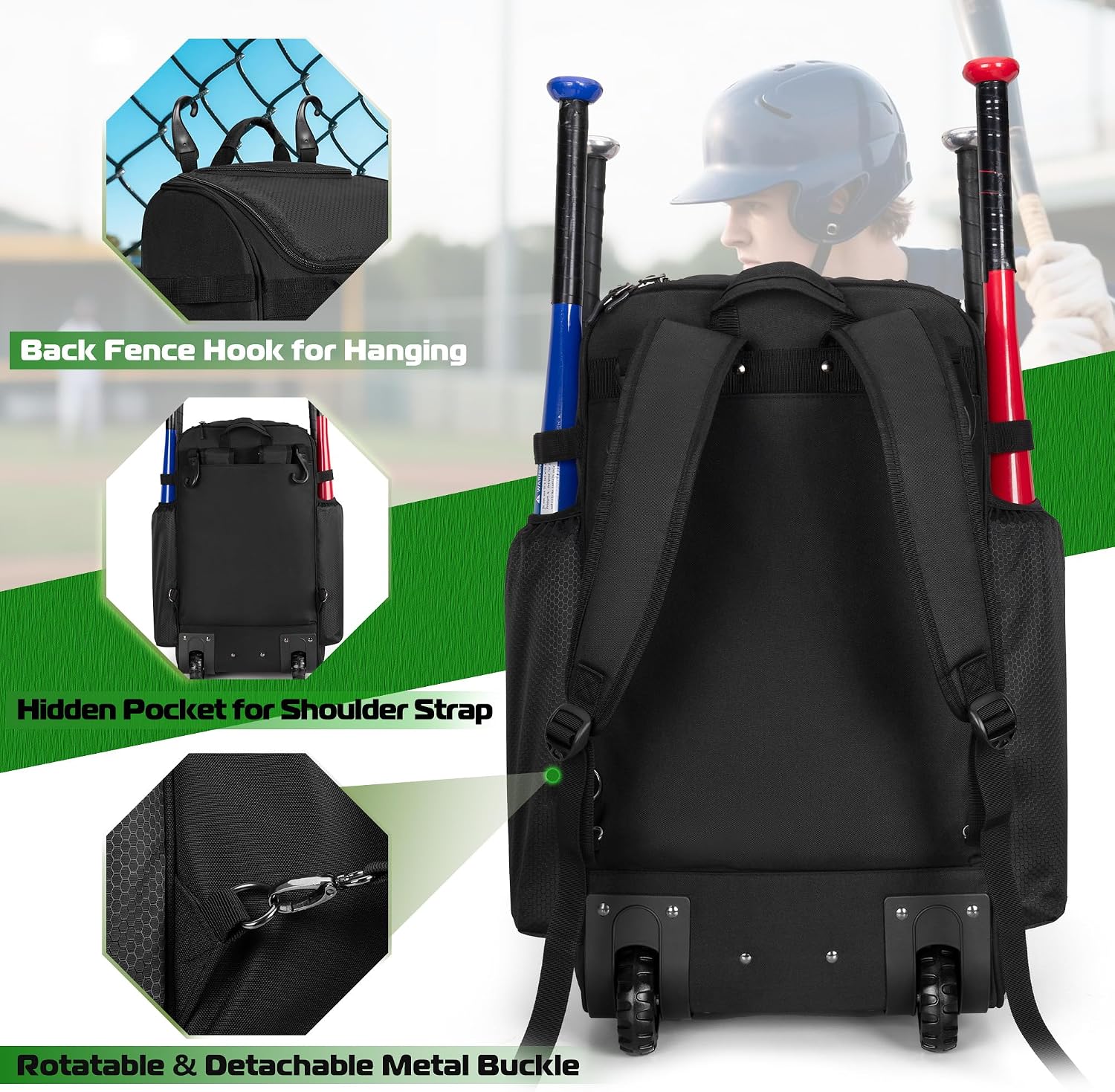 Zaino da Baseball con Ruote, B - Sports Equipment Bag recensione e prezzo